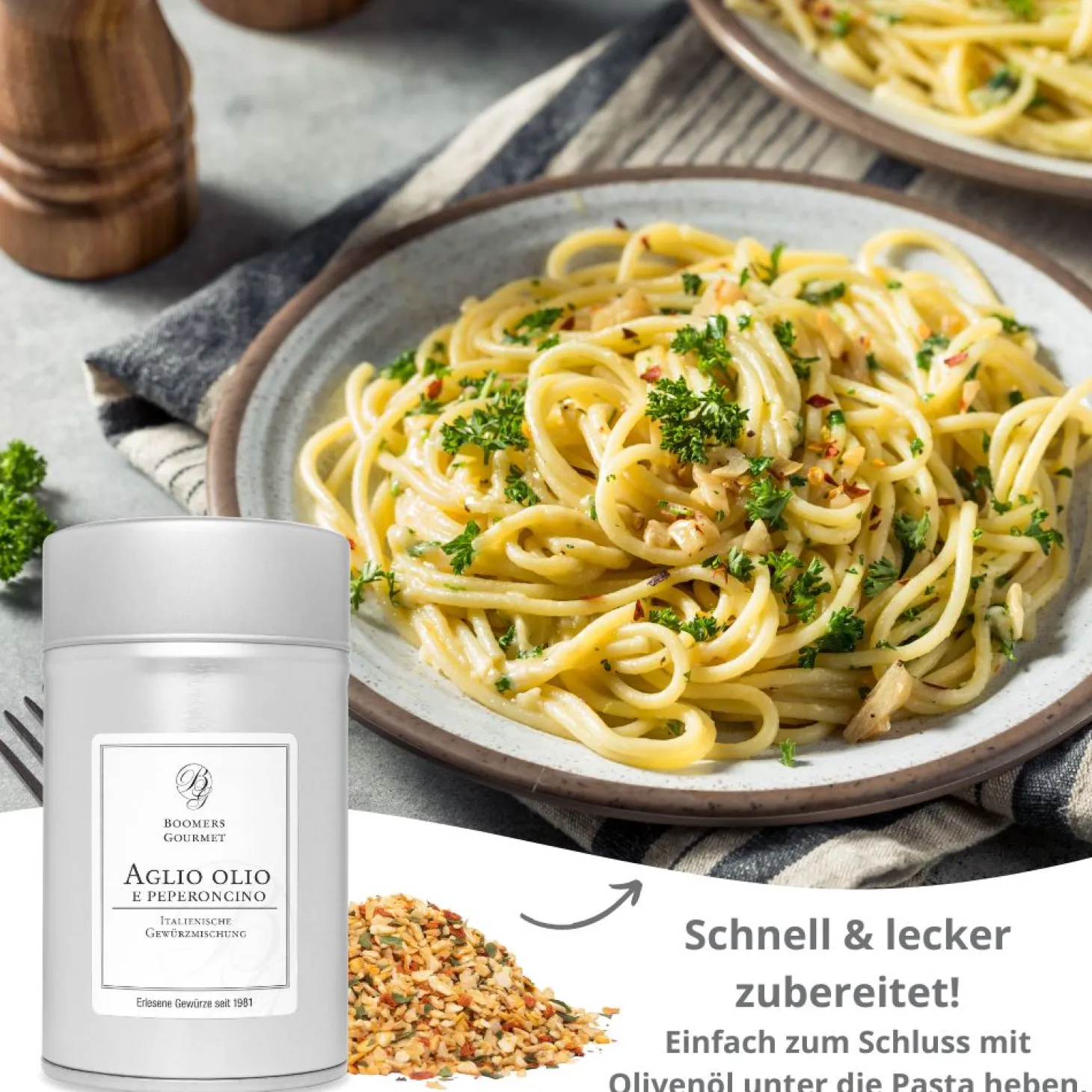 Aglio olio e peperoncino, italienische Gewürzmischung