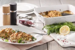 Fischfilet mit Apfel-Meerrettich-Kruste und Senfkörnern