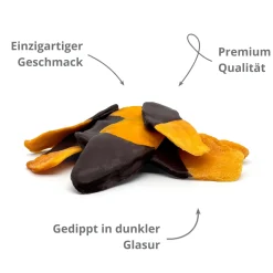 Mango gedippt in dunkler Glasur